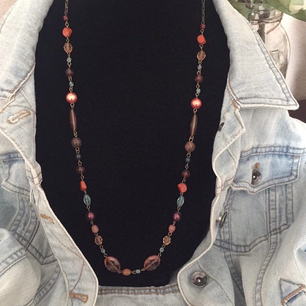 Autumn-colored Beaded Necklace